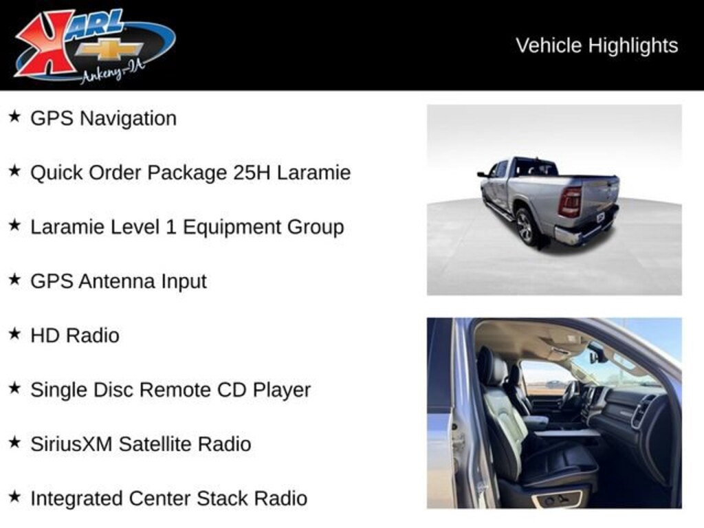 Used 2019 Ram 1500 Laramie Crew Cab 4x4 57 Box Truck Crew Cab