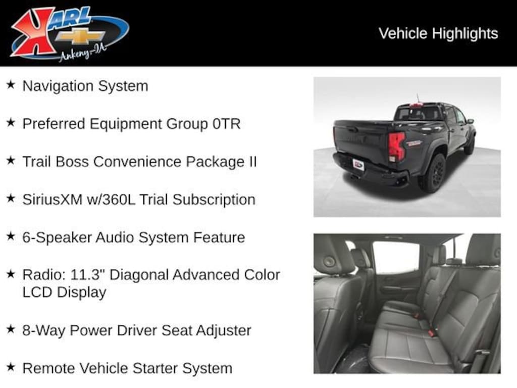 New 2026 Chevrolet Colorado Trail Boss Truck Crew Cab