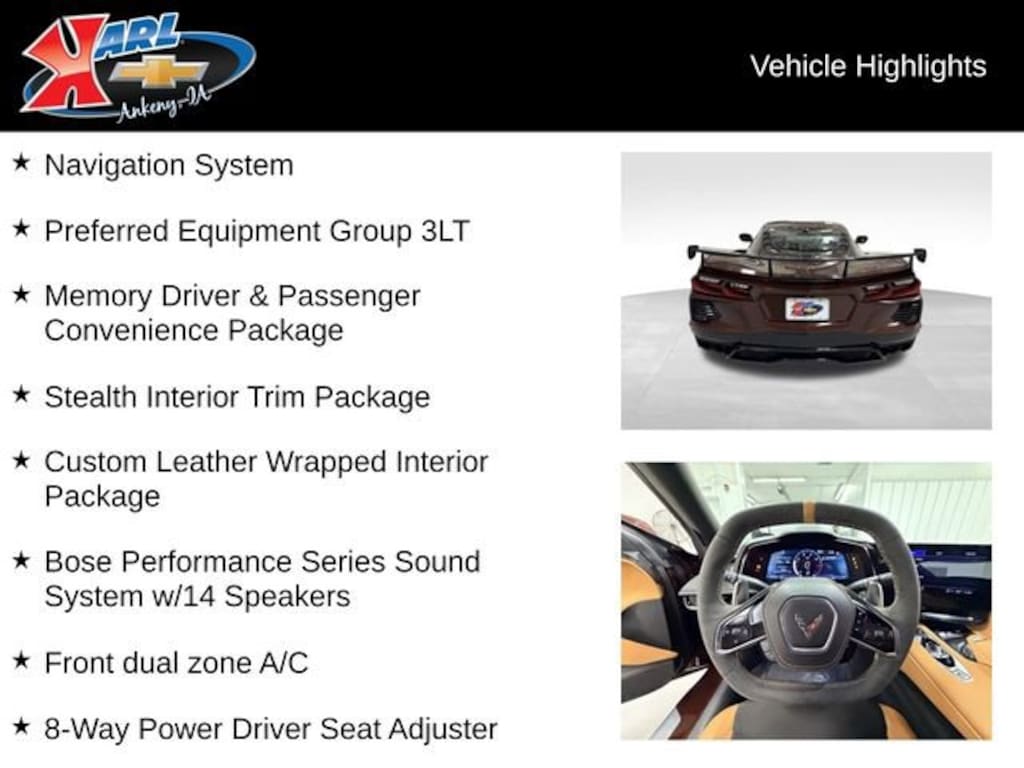 Used 2023 Chevrolet Corvette Stingray 3LT Performance