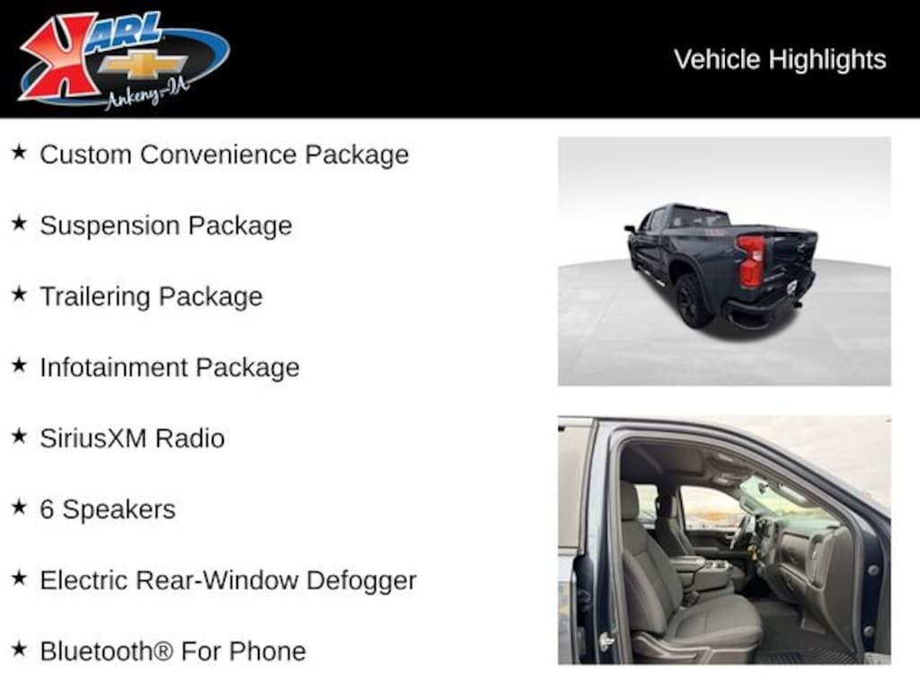 Used 2021 Chevrolet Silverado 1500 Custom Trail Boss Truck Crew Cab