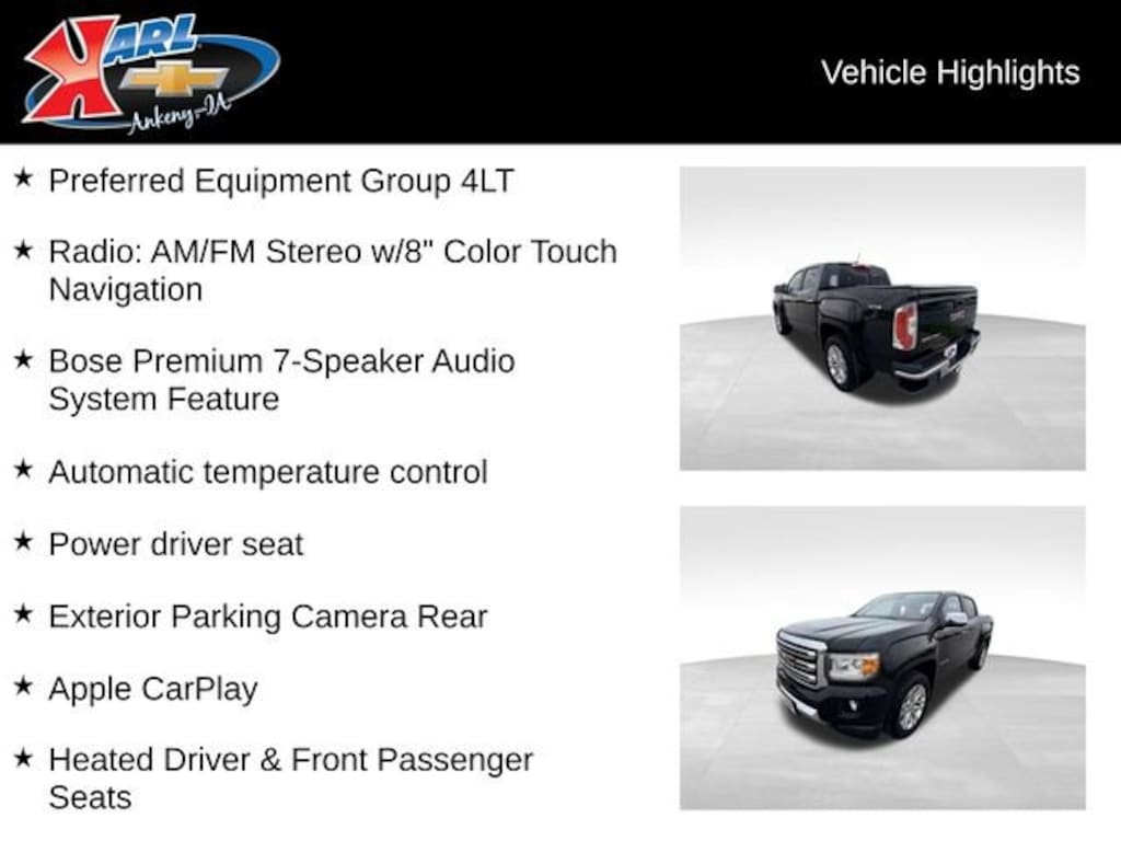 Used 2016 GMC Canyon 4WD SLT Truck Crew Cab