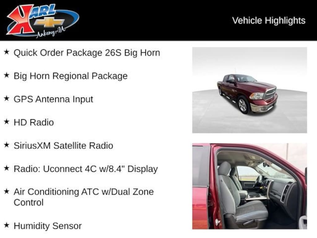 Used 2019 Ram 1500 Classic Big Horn Crew Cab 4x2 57 Box Truck Crew Cab