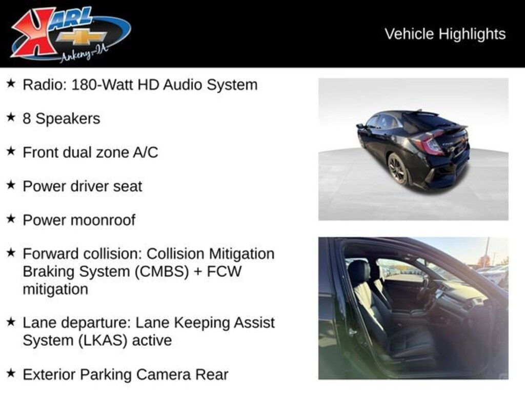 Used 2020 Honda Civic Hatchback EX-L Hatchback