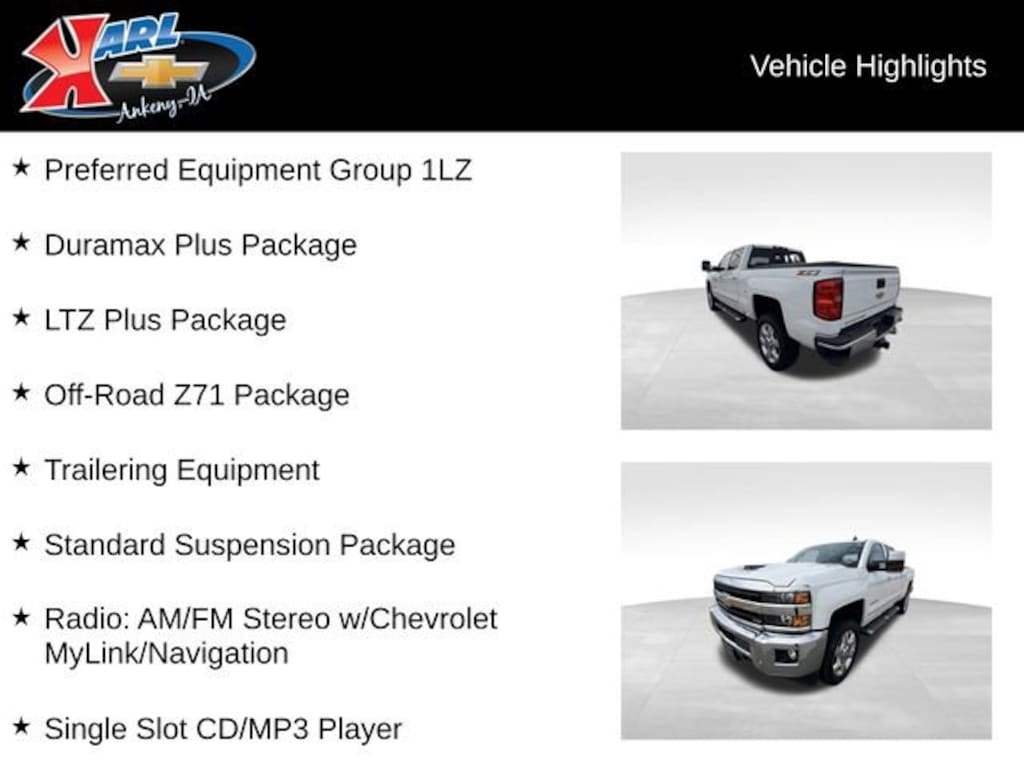 Used 2018 Chevrolet Silverado 2500 HD LTZ Truck Crew Cab