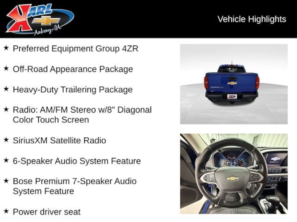 Used 2018 Chevrolet Colorado 4WD ZR2 Truck Crew Cab