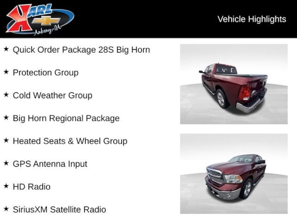 Used 2018 Ram 1500 Big Horn Truck Crew Cab