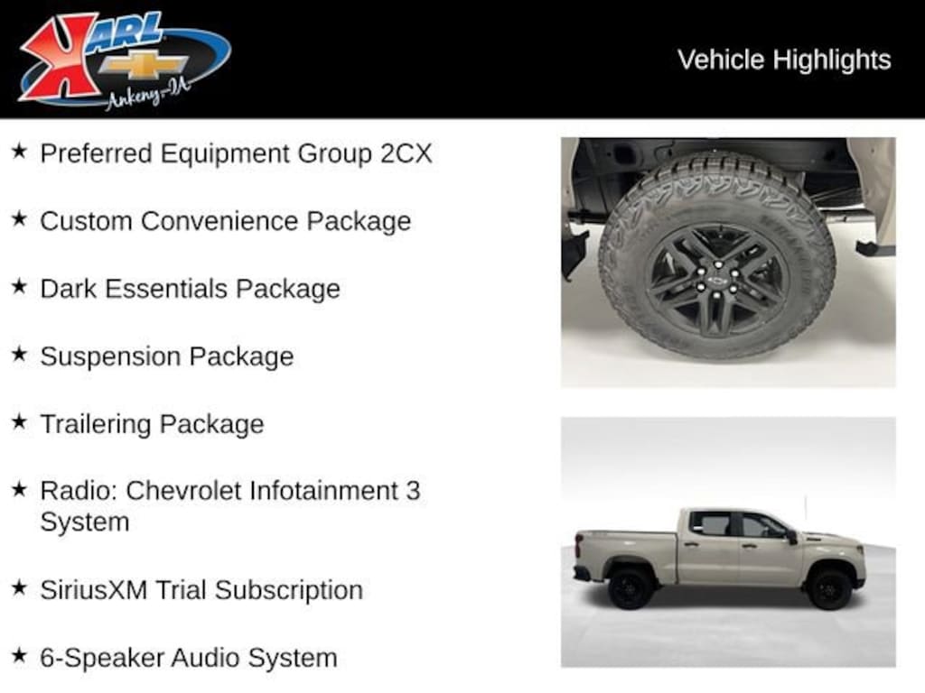 New 2026 Chevrolet Silverado 1500 Custom Trail Boss Truck Crew Cab