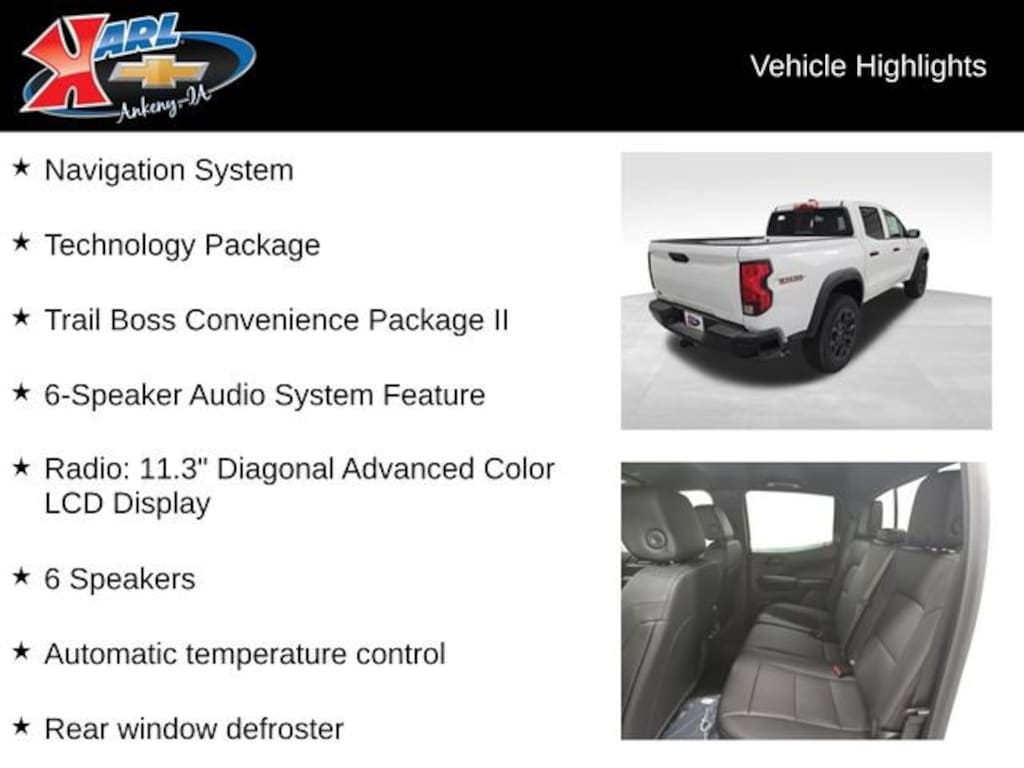 New 2026 Chevrolet Colorado Trail Boss Truck Crew Cab