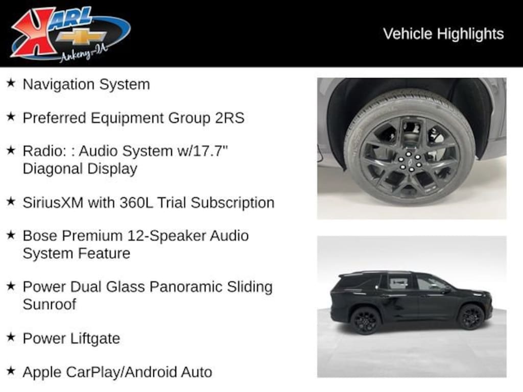 New 2026 Chevrolet Traverse RS SUV