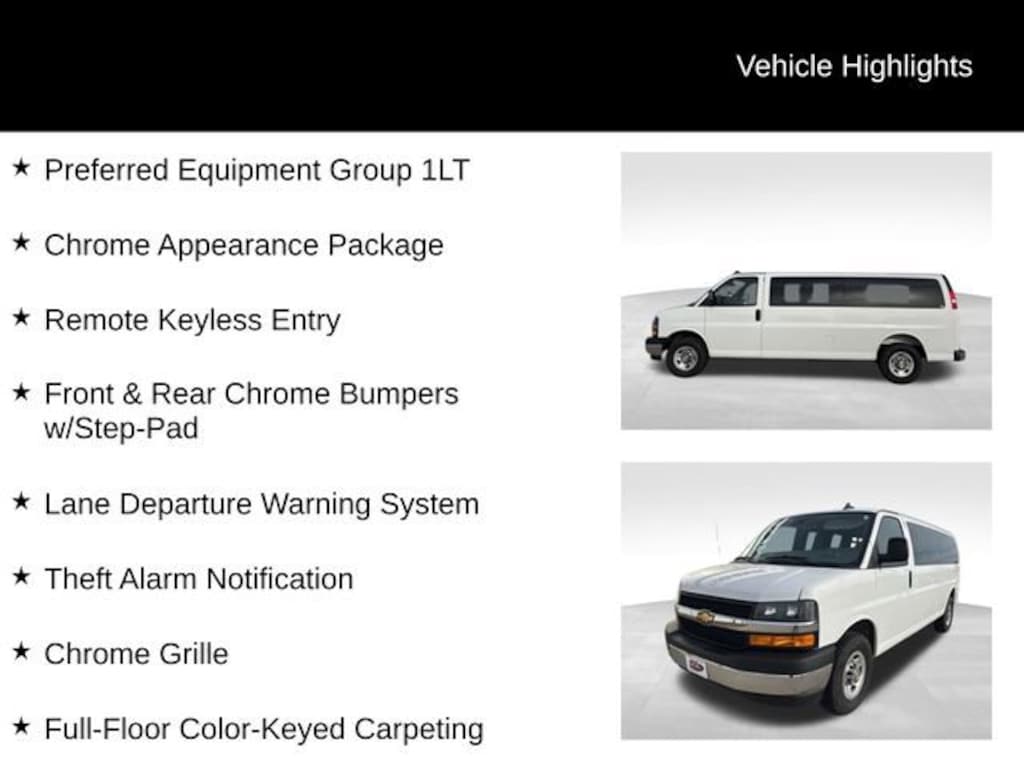 Used 2025 Chevrolet Express Passenger 1LT Van