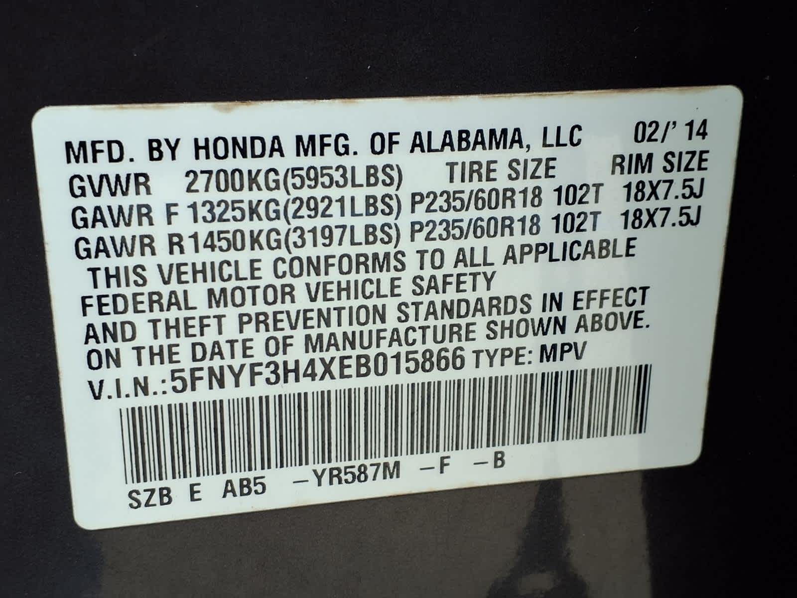 Thumbnail: 2014 Honda Pilot - 25