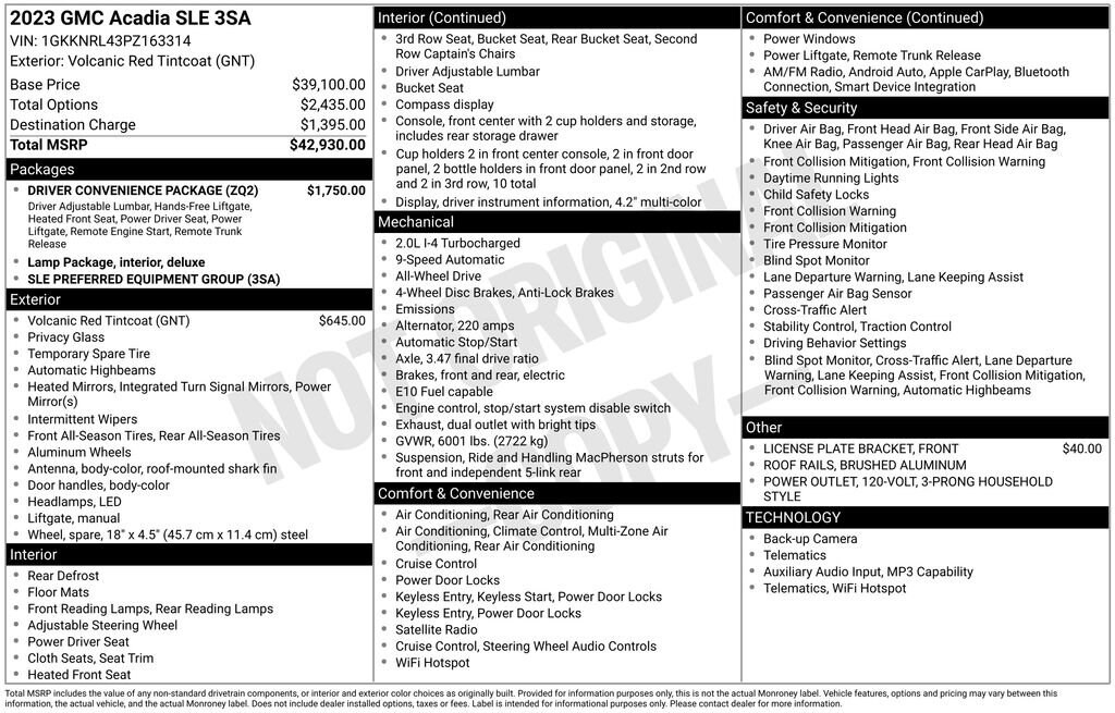 Used 2023 GMC Acadia SLE SUV