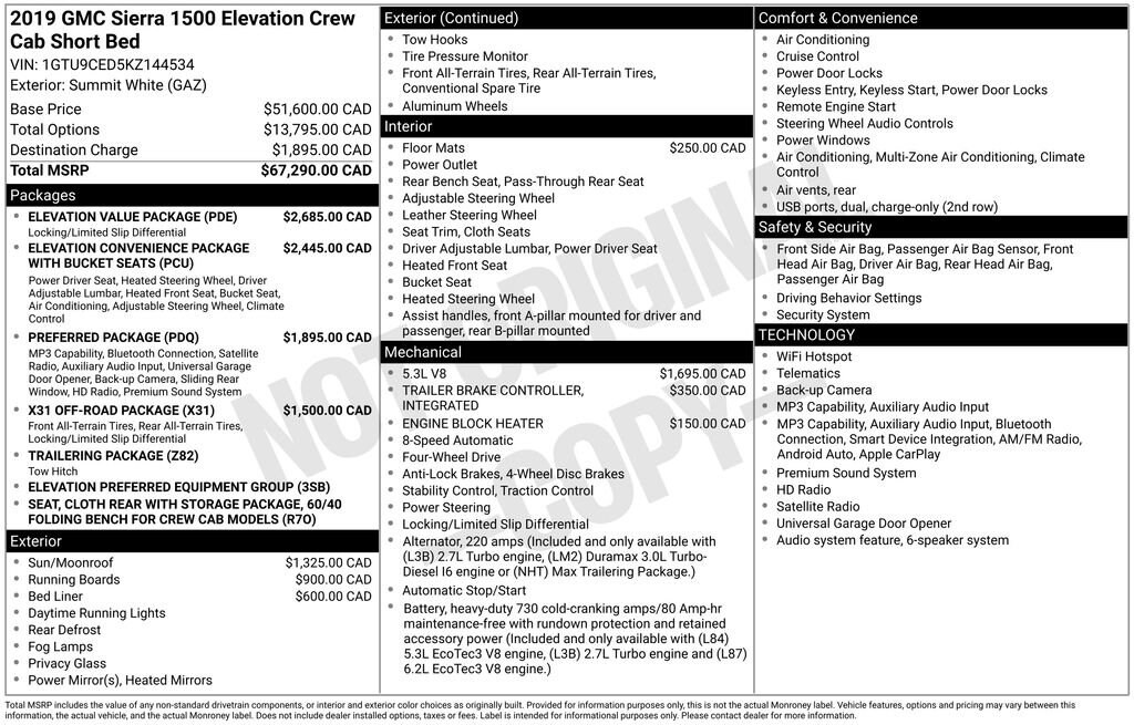 Used 2019 GMC Sierra 1500 Elevation Truck