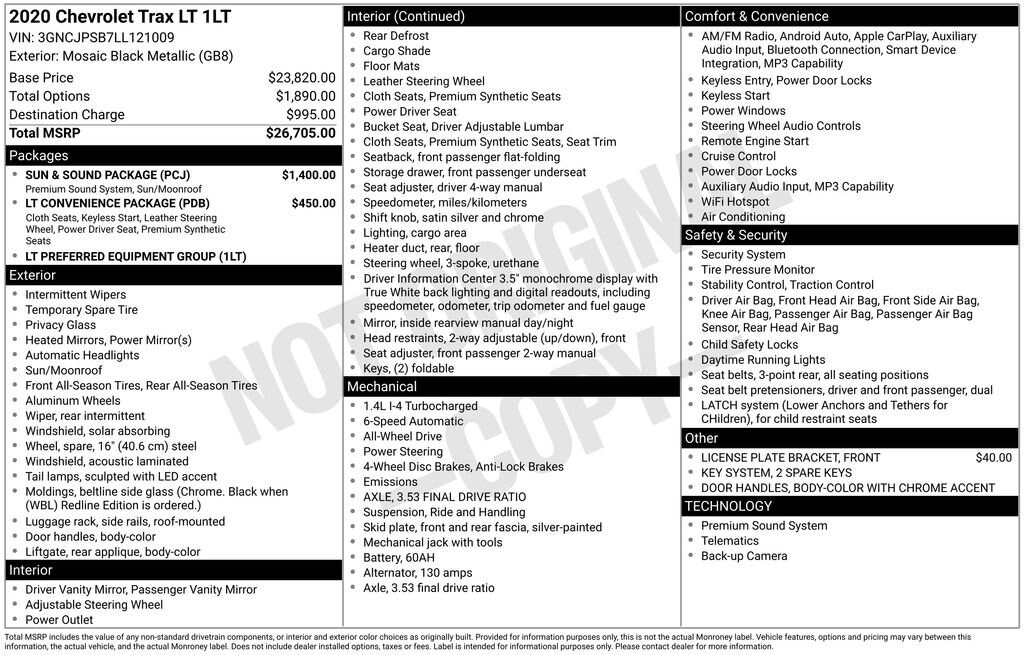 Used 2020 Chevrolet Trax LT SUV