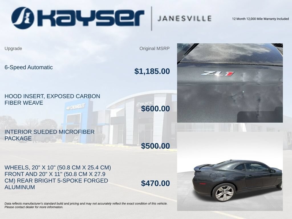 Used 2012 Chevrolet Camaro ZL1 Coupe