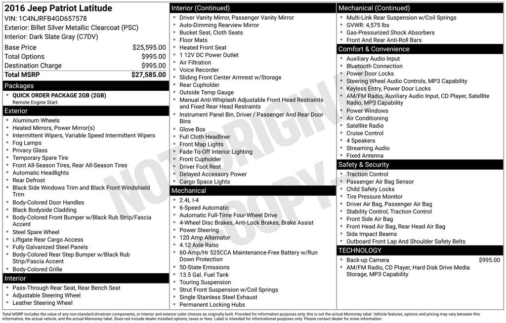 Used 2016 Jeep Patriot Latitude SUV