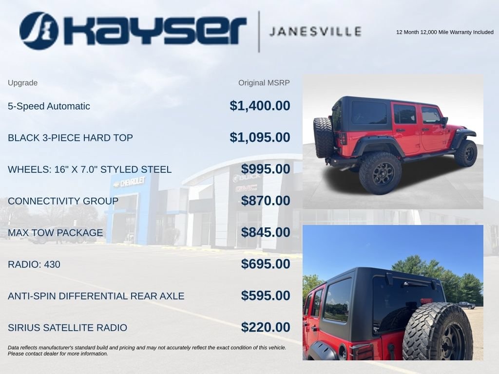 Used 2018 Jeep Wrangler JK Unlimited Sport 4x4 SUV