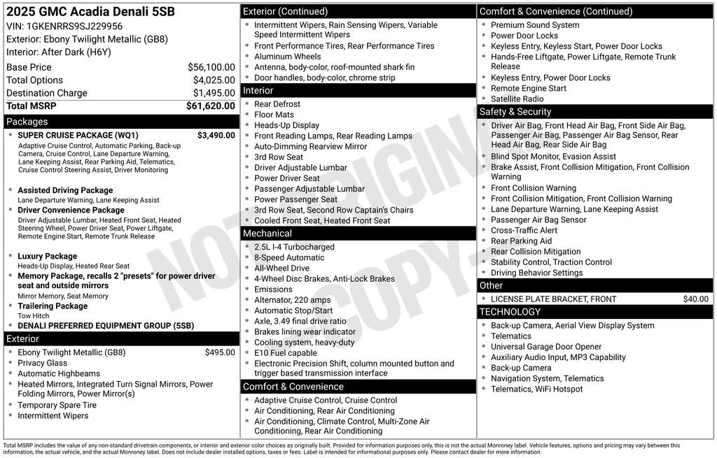 Used 2025 GMC Acadia Denali SUV