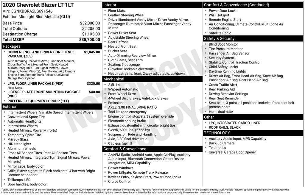 Used 2020 Chevrolet Blazer LT SUV