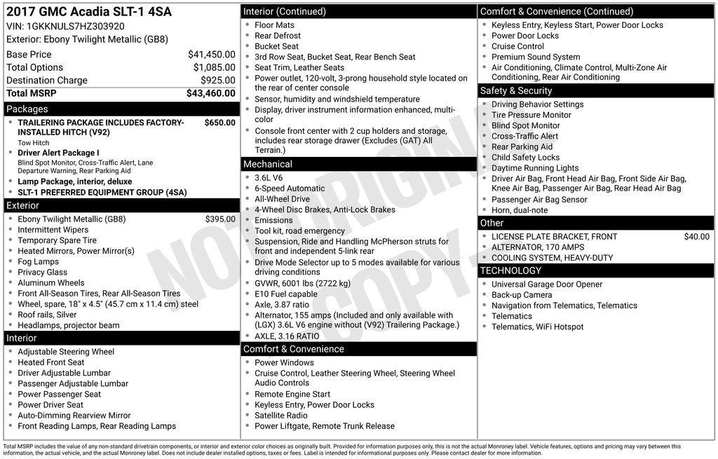 Used 2017 GMC Acadia SLT SUV