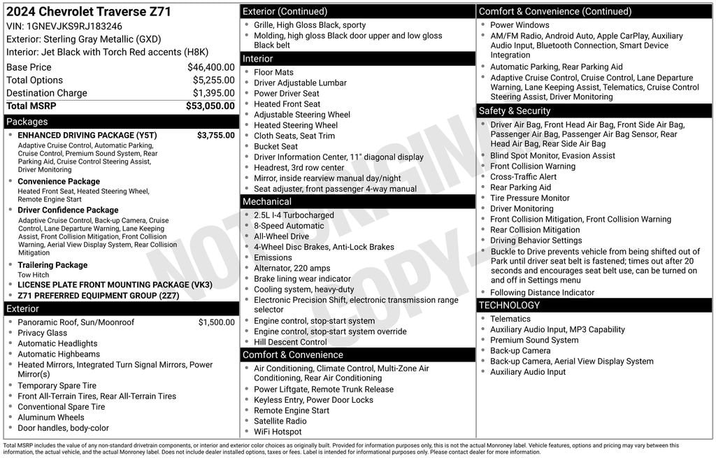 Used 2024 Chevrolet Traverse Z71 SUV