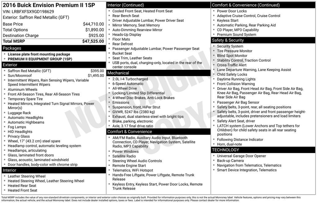 Used 2016 Buick Envision Premium II SUV