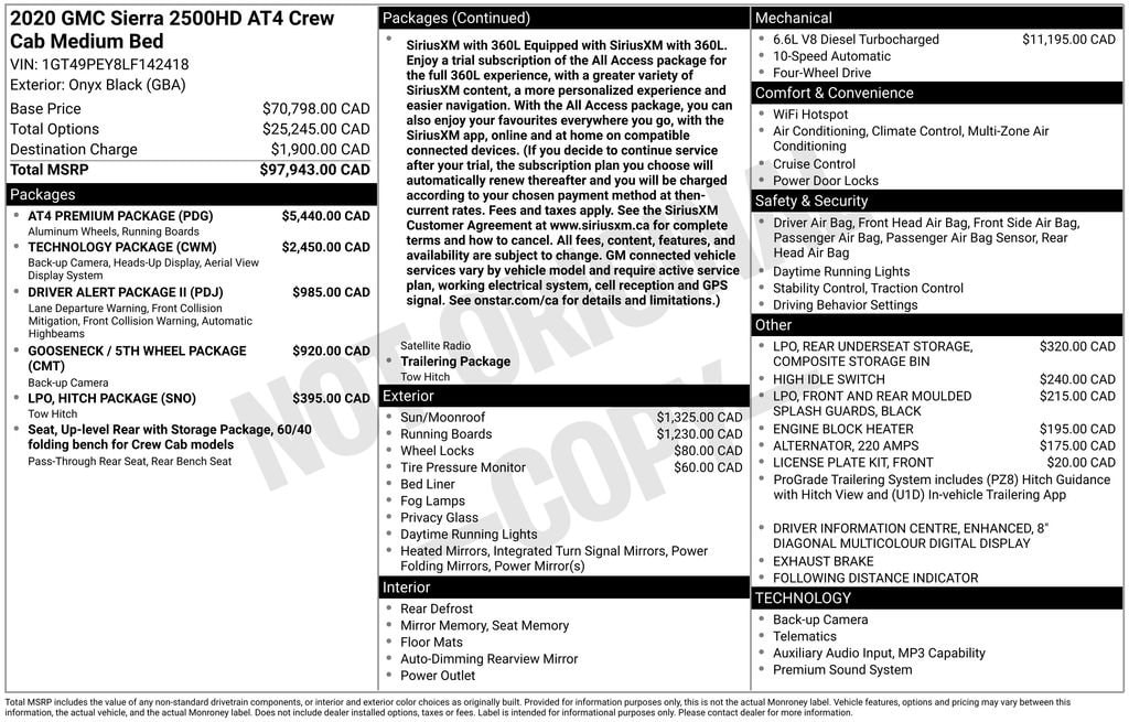 Used 2020 GMC Sierra 2500 HD AT4 Truck