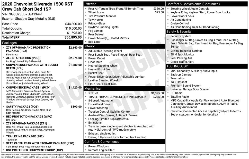 Used 2020 Chevrolet Silverado 1500 RST Truck Crew Cab