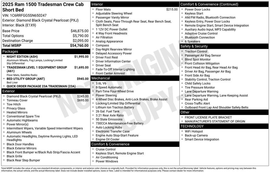 Used 2025 Ram 1500 Tradesman Truck Crew Cab