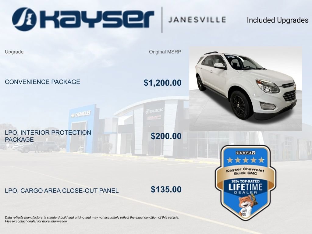 Used 2016 Chevrolet Equinox LT with VIN 2GNALCEK2G6333879 for sale in Janesville, WI
