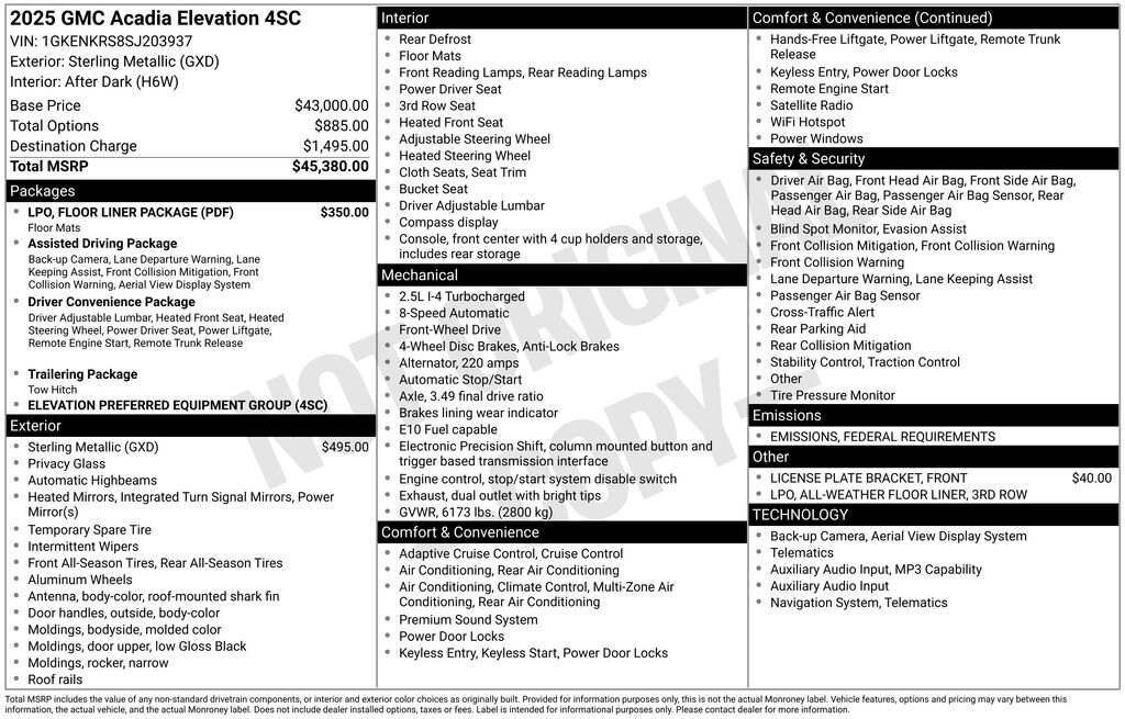 Used 2025 GMC Acadia Elevation SUV