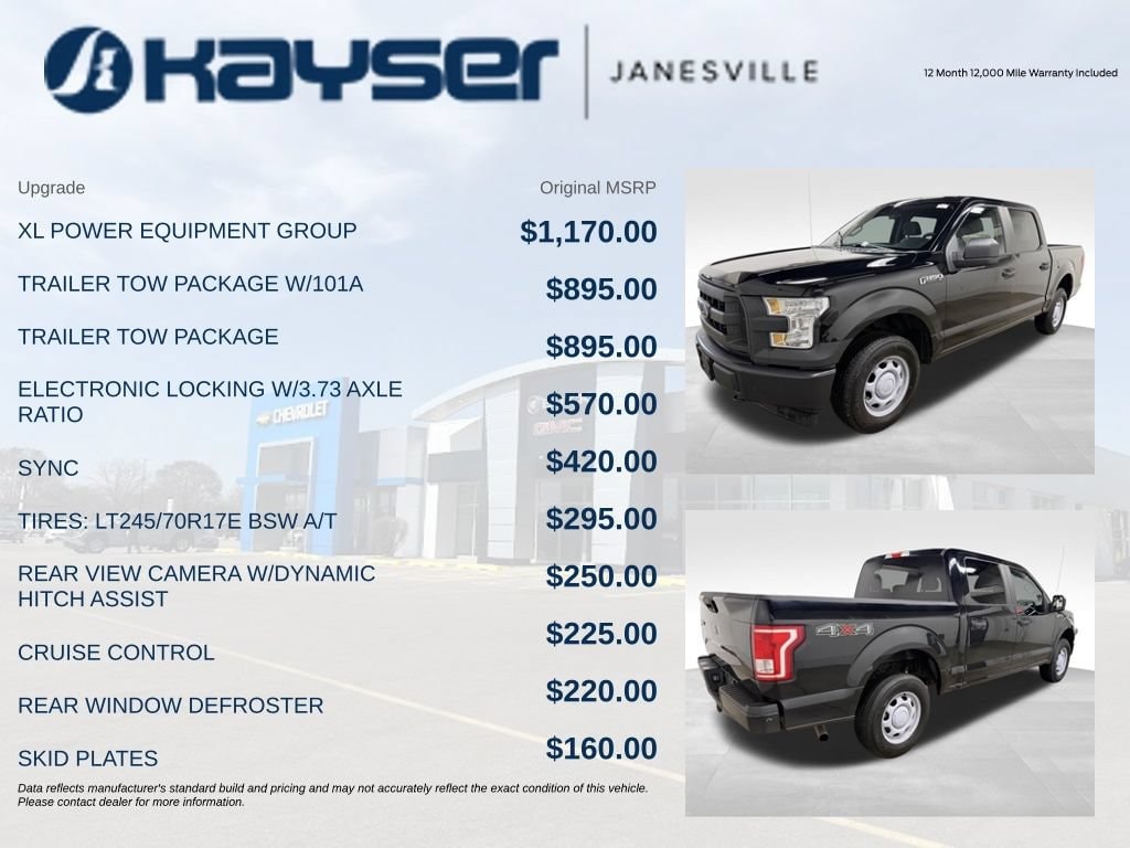Used 2017 Ford F-150 XL Truck SuperCrew Cab