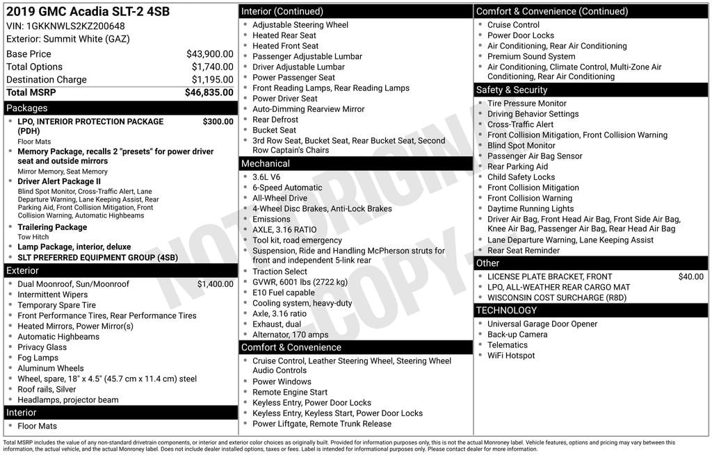 Used 2019 GMC Acadia SLT SUV