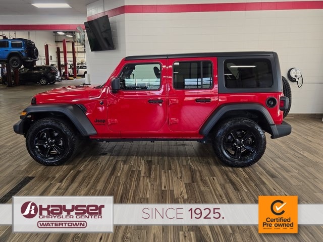 Certified 2021 Jeep Wrangler Unlimited Altitude with VIN 1C4HJXDN0MW611597 for sale in Watertown, WI