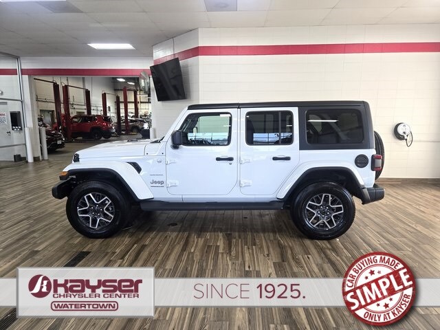 Used 2024 Jeep Wrangler 4-Door Sahara with VIN 1C4PJXEG2RW298104 for sale in Watertown, WI