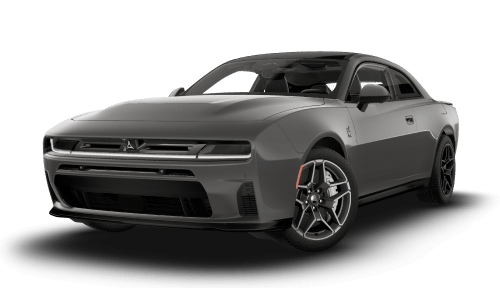 26 Dodge Charger Scat Pack Plus in Destroyer Grey in three quarter angle.