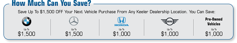 Save Up To $1,500 OFF Your Next Vehicle Purchase From Any Keeler Dealership Location
