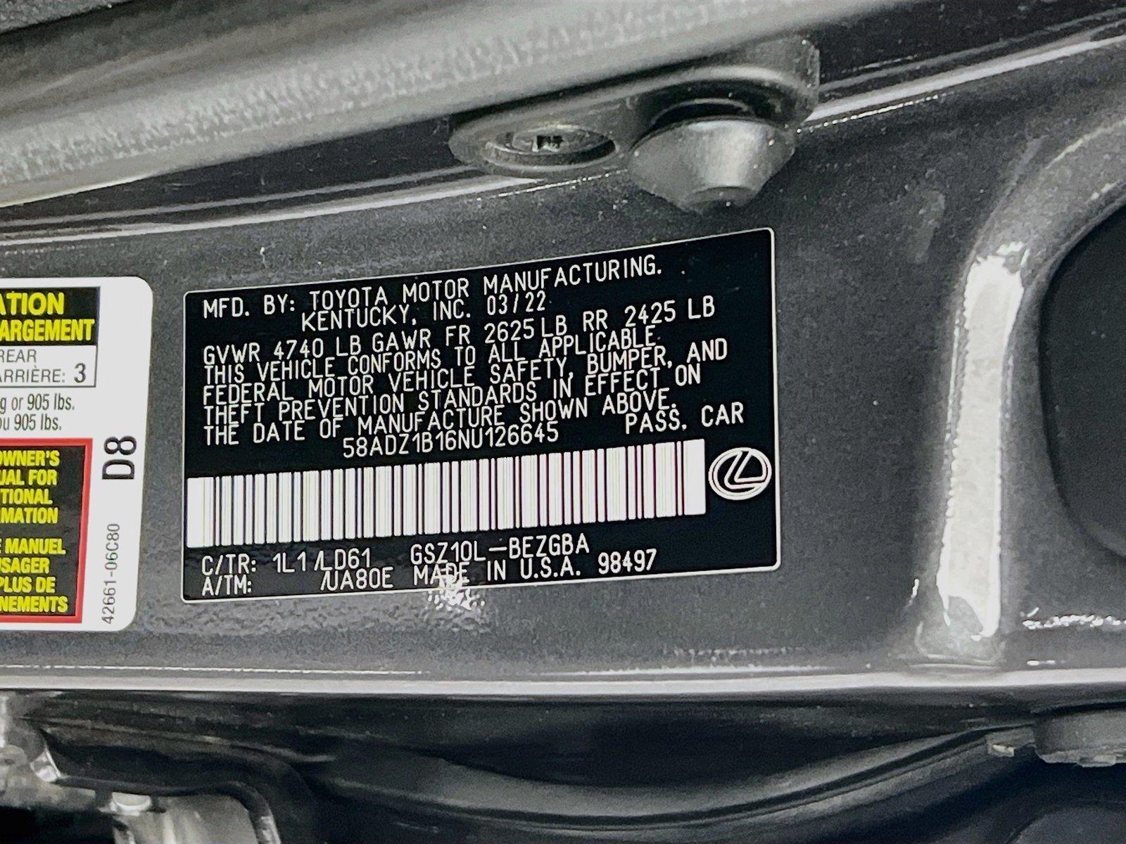 2022 Lexus ES 350 - Photo 28