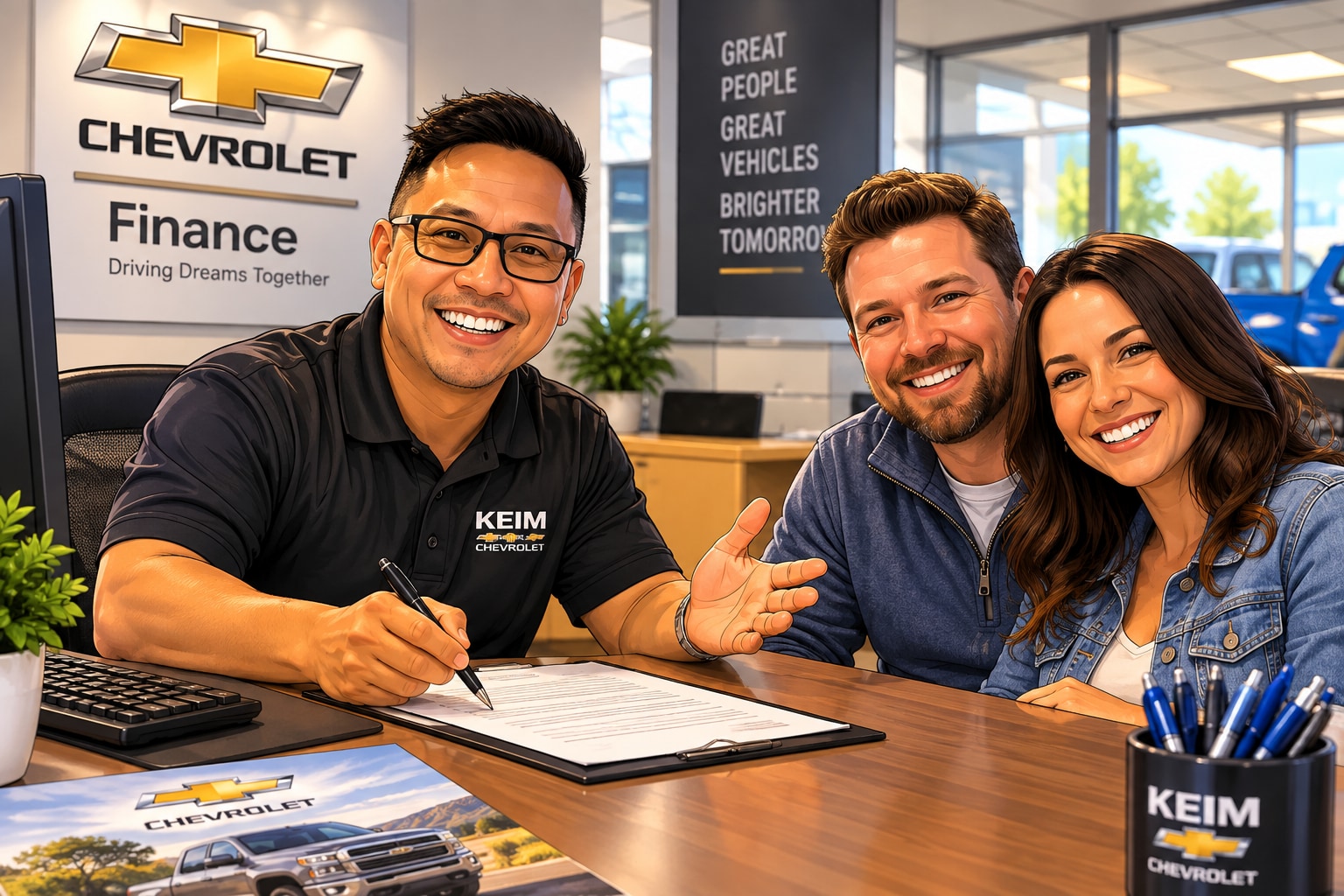 Keim Chevrolet finance team helping customers with Chevrolet financing near Lancaster PA