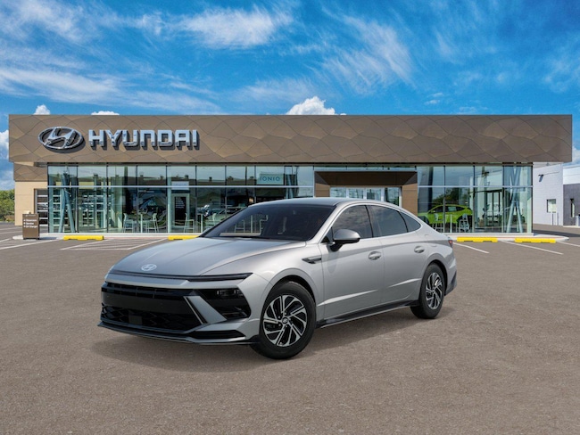 New 2026 Hyundai Sonata Hybrid Blue Sedan near Belmont
