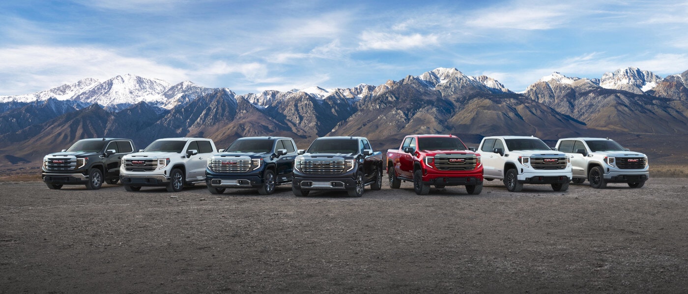 2025 GMC Sierra 1500 Exterior Seven Parked Together