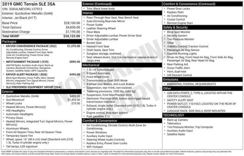 Used 2019 GMC Terrain SLE SUV