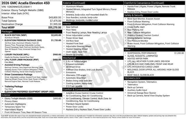 2026 GMC Acadia Elevation - Photo 7