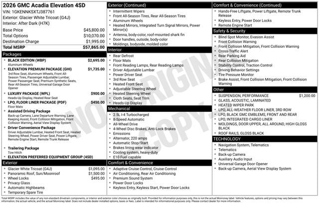 2026 GMC Acadia Elevation - Photo 7