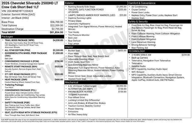 New 2026 Chevrolet Silverado 2500 HD LT Truck