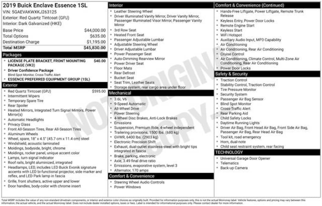 Used 2019 Buick Enclave Essence SUV