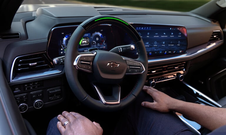 2025 Chevy Tahoe hands-off driver and wheel