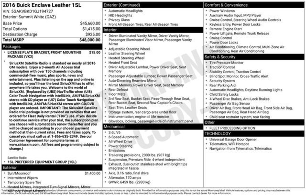 Used 2016 Buick Enclave Leather SUV