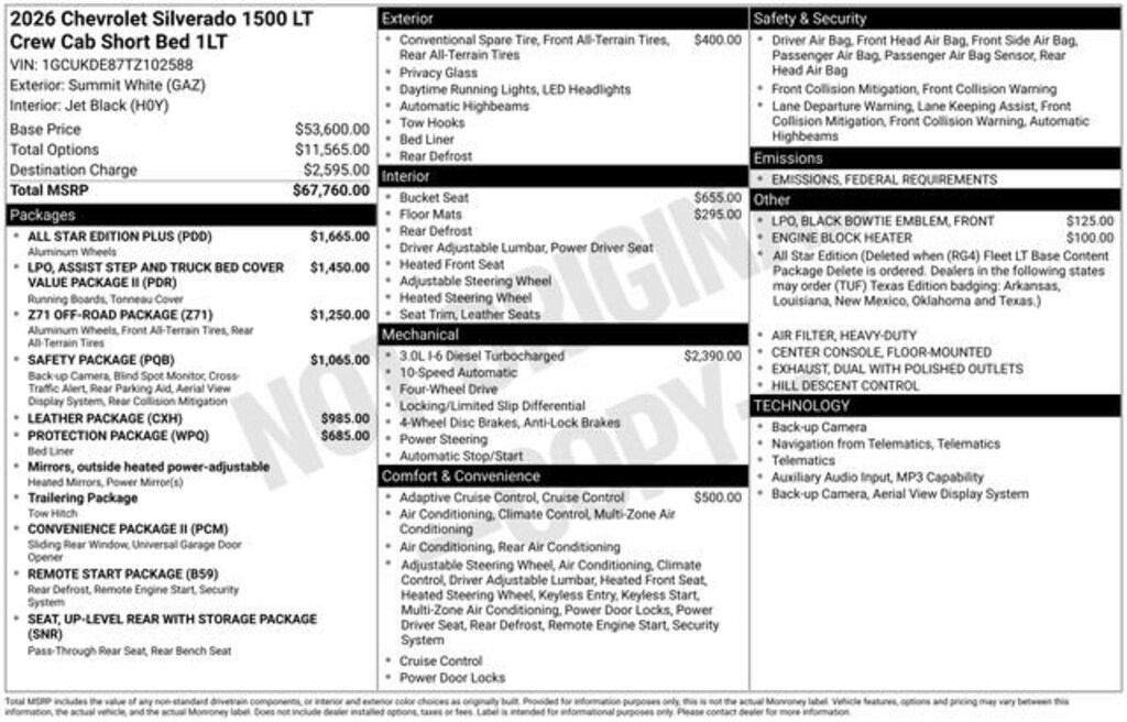 New 2026 Chevrolet Silverado 1500 LT Truck