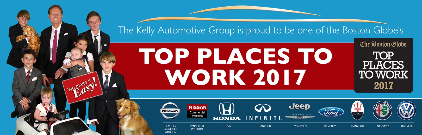 Kelly Auto Group - Named To The Boston Globe's Top Places To Work List in 2017